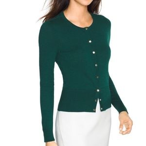 WHBM Green Long Sleeve Cardigan Size Medium (8-10)